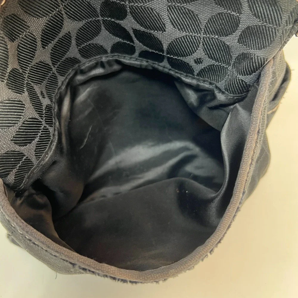 FOSSIL Marlowe Black Fabric Crossbody Purse‎ Pockets Key Charm